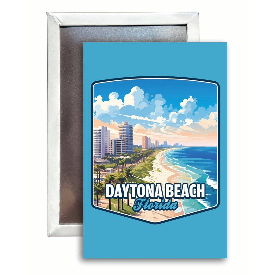 Daytona Beach Florida Ocean Shoreline Design Souvenir Refrigerator Magnet 2.5"X3.5" Image 1