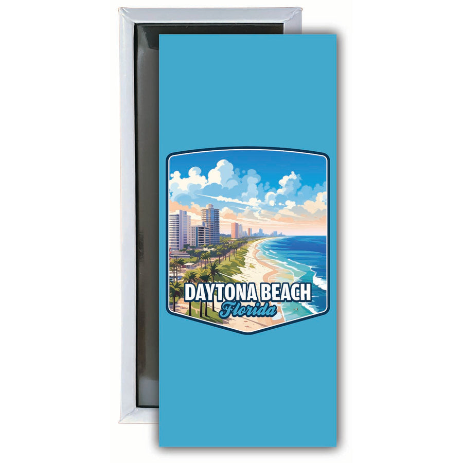 Daytona Beach Florida Ocean Shoreline Design Souvenir Fridge Magnet 4.75 x 2 Inch Image 1