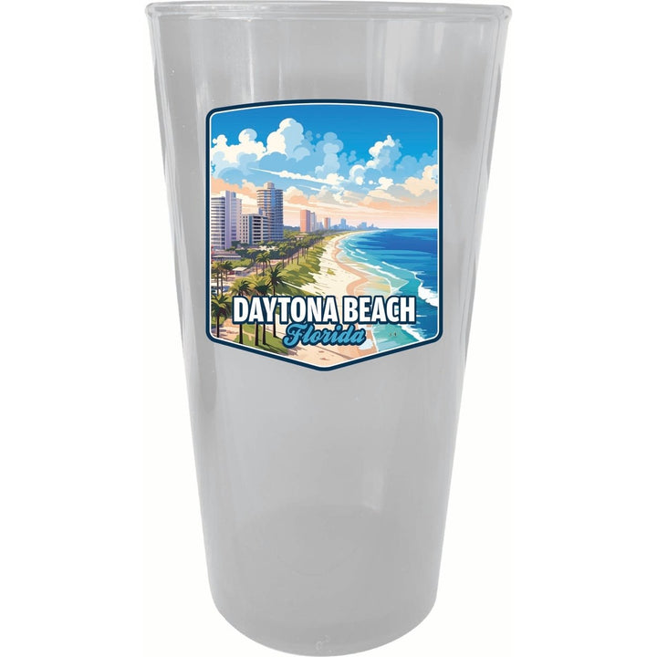 Daytona Beach Florida Ocean Shoreline Design Souvenir Plastic 16 oz pint Image 4