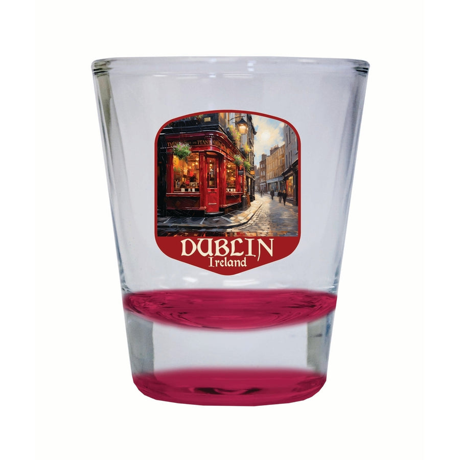 Dublin Ireland Pub Design Souvenir 2 Ounce Shot Glass Round Image 1