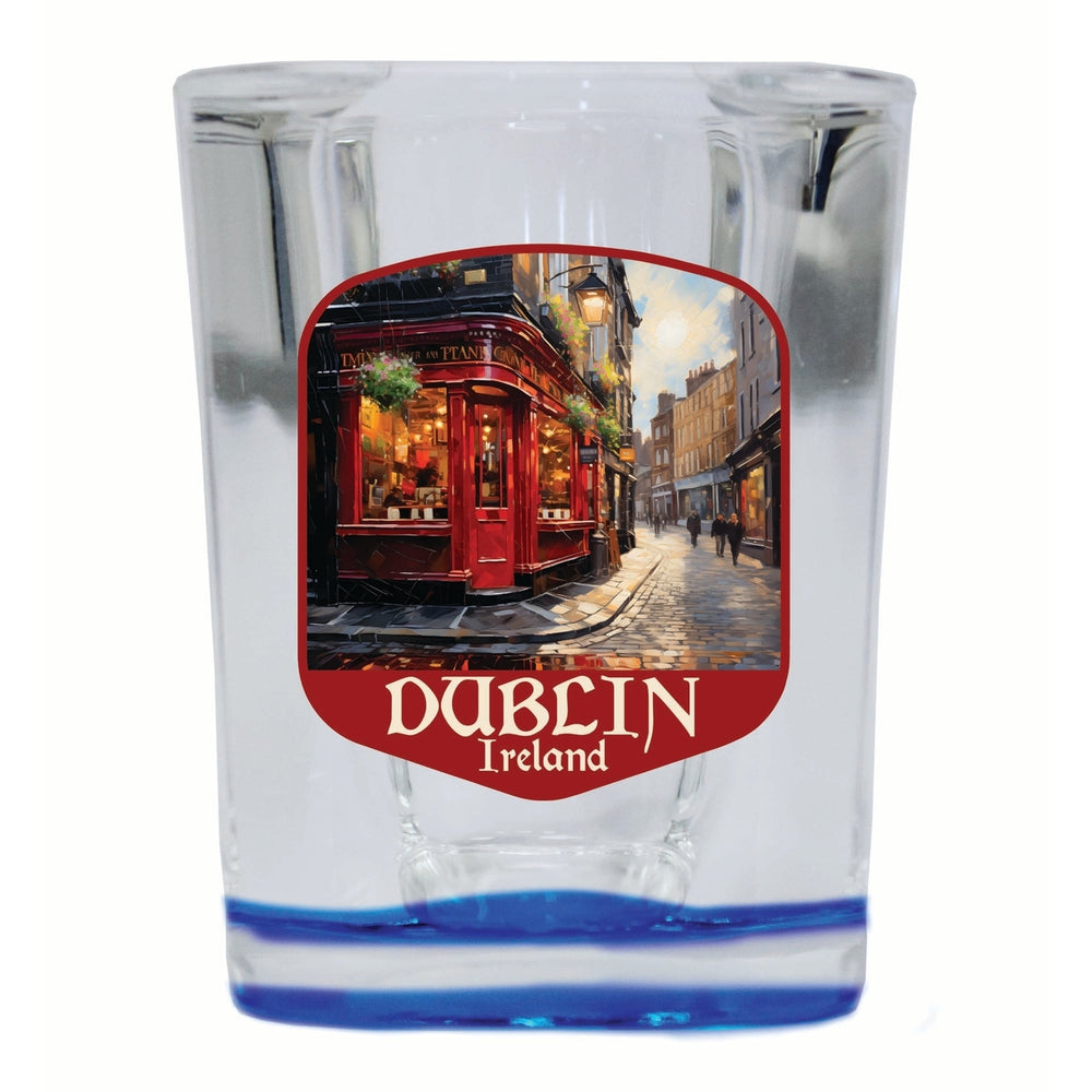 Dublin Ireland Red Pub Design Souvenir 2 Ounce Shot Glass Square Image 2