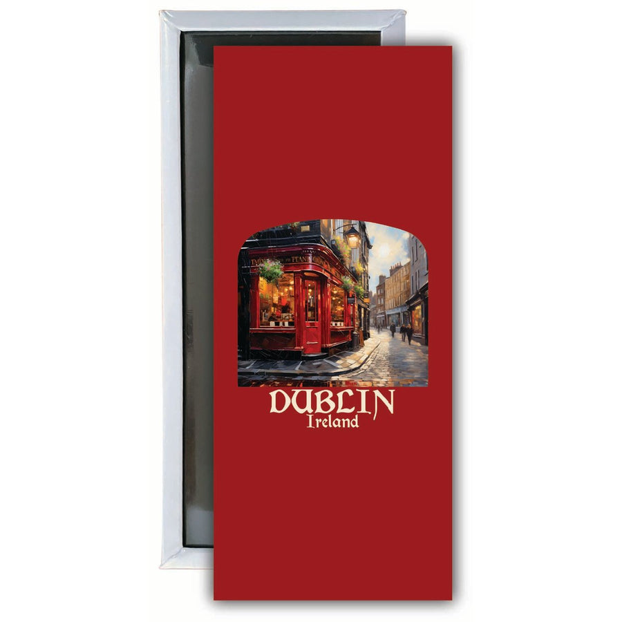 Dublin Ireland Red Pub Design Souvenir Fridge Magnet 4.75 x 2 Inch Image 1