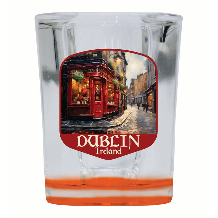 Dublin Ireland Red Pub Design Souvenir 2 Ounce Shot Glass Square Image 4