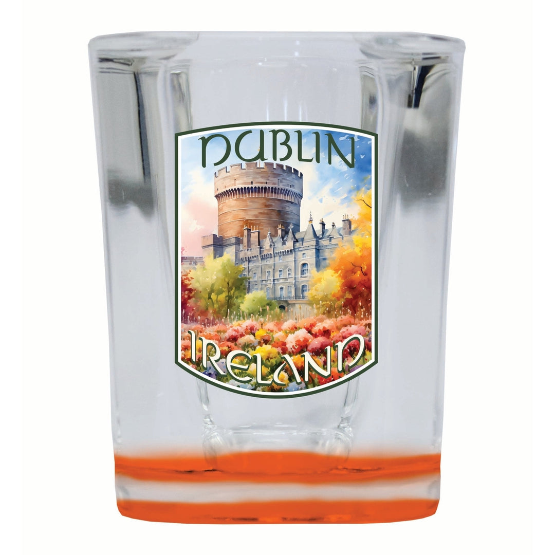 Dublin Ireland Watercolor Dublin Castle Design Souvenir 2 Ounce Shot Glass Square Image 3