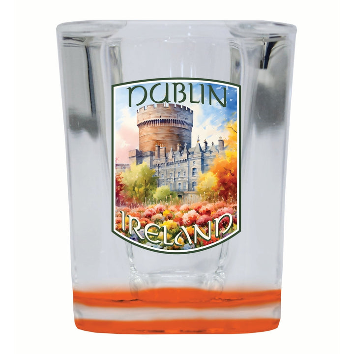 Dublin Ireland Watercolor Dublin Castle Design Souvenir 2 Ounce Shot Glass Square Image 3