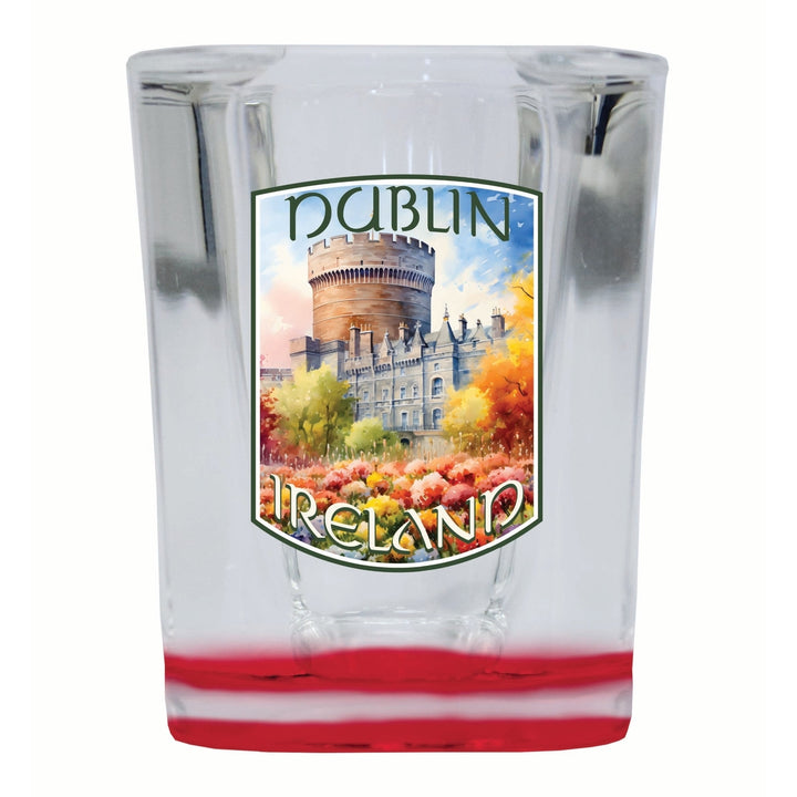 Dublin Ireland Watercolor Dublin Castle Design Souvenir 2 Ounce Shot Glass Square Image 4