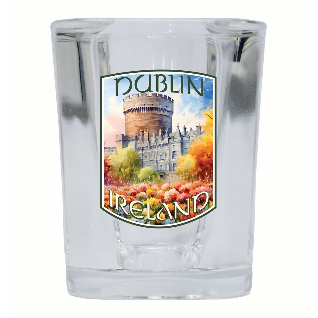 Dublin Ireland Watercolor Dublin Castle Design Souvenir 2 Ounce Shot Glass Square Image 4