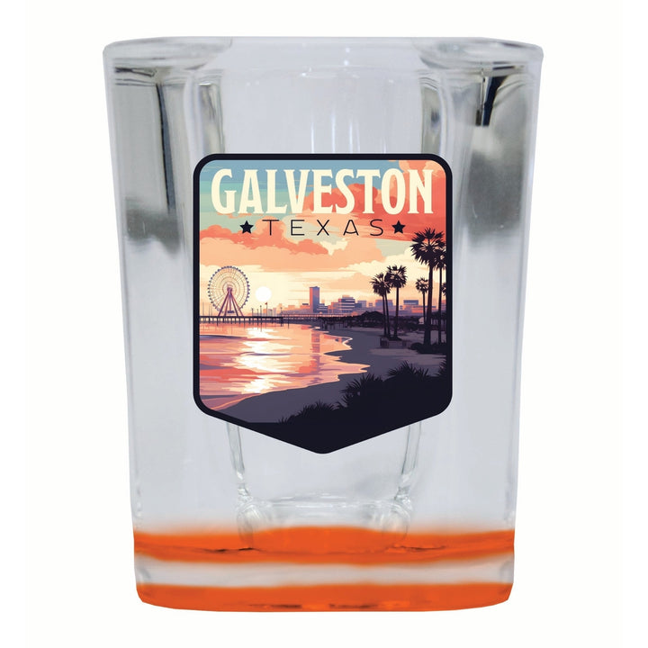 Galveston Texas Pleasure Pier Design Souvenir 2 Ounce Shot Glass Square Image 2