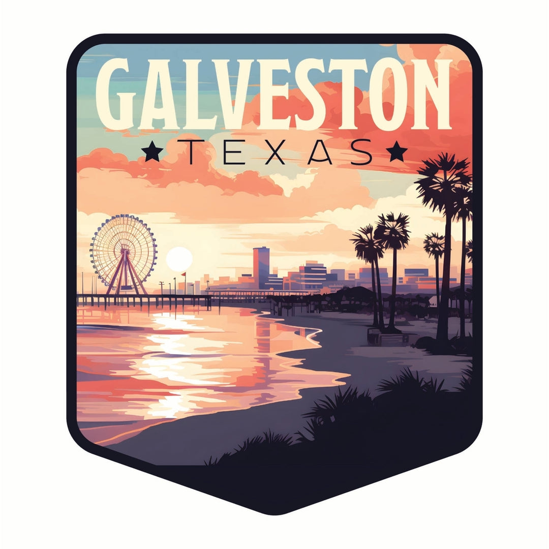 Galveston Texas Pleasure Pier Design Souvenir Vinyl Decal Sticker Image 1