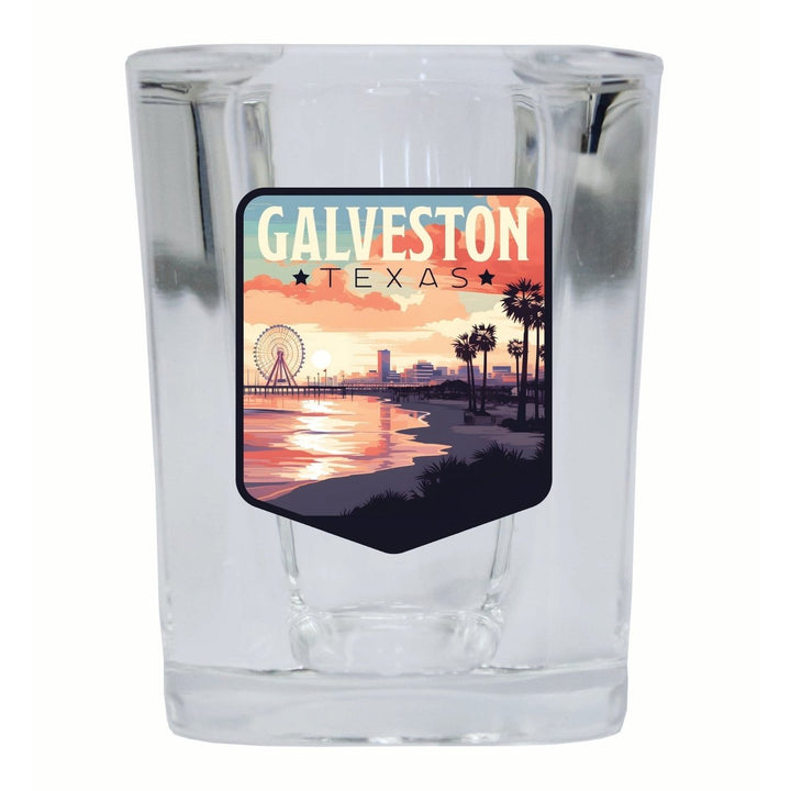 Galveston Texas Pleasure Pier Design Souvenir 2 Ounce Shot Glass Square Image 4