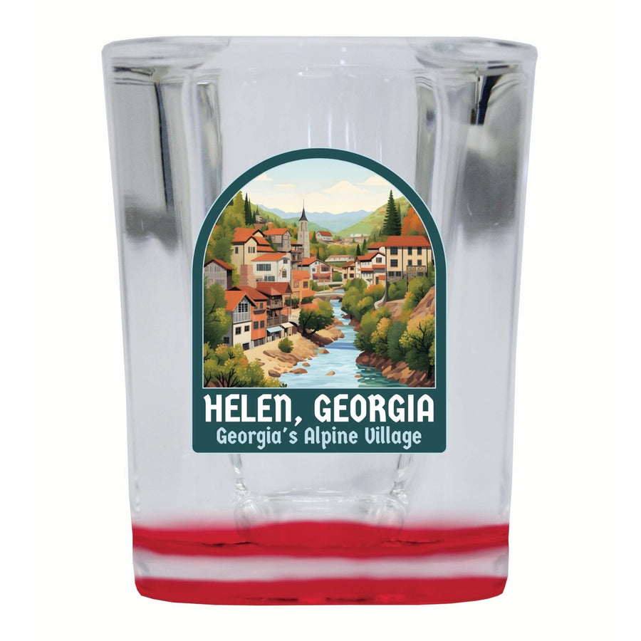 Helen Georgia Alpine Village Design Souvenir 2 Ounce Shot Glass Square Image 1