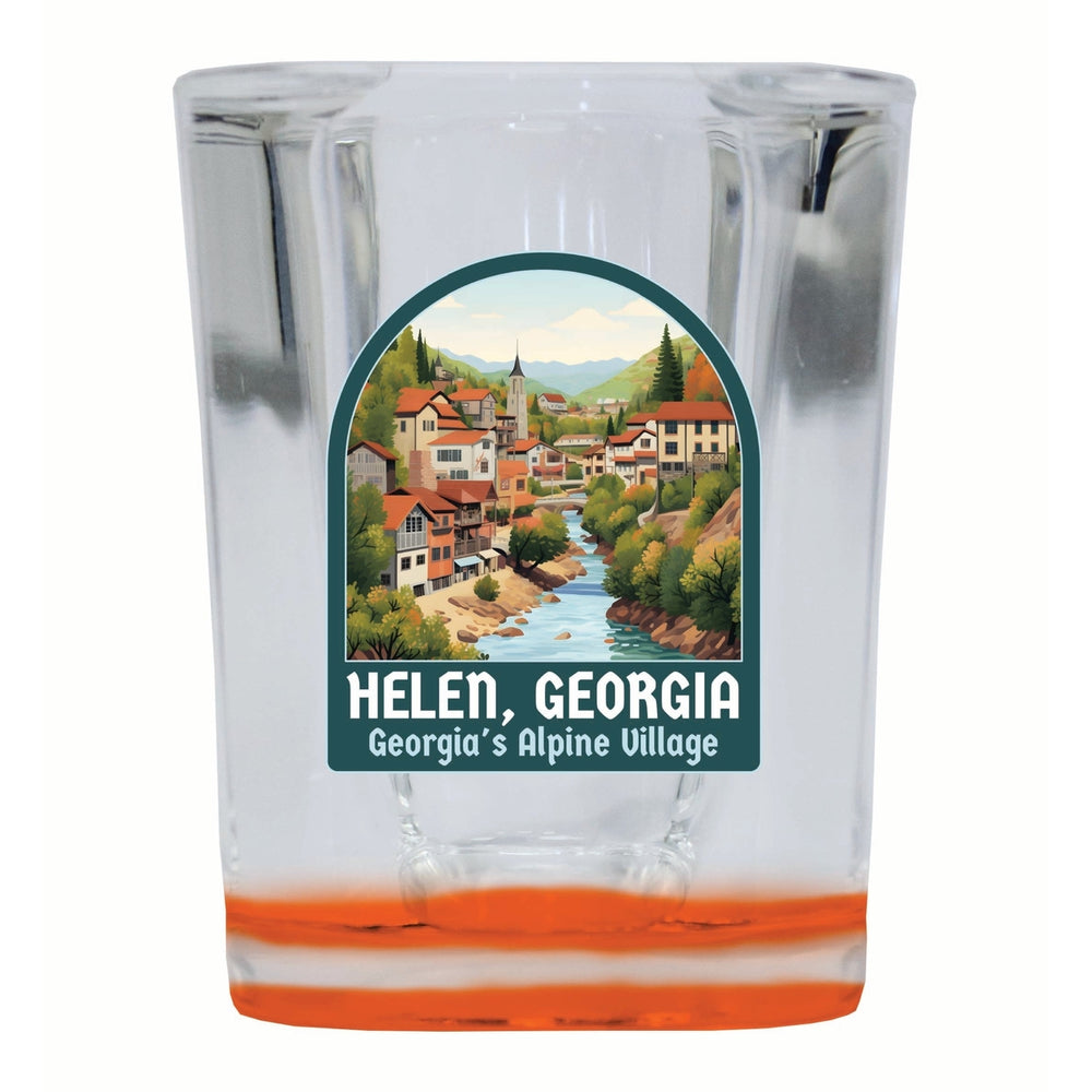 Helen Georgia Alpine Village Design Souvenir 2 Ounce Shot Glass Square Image 2