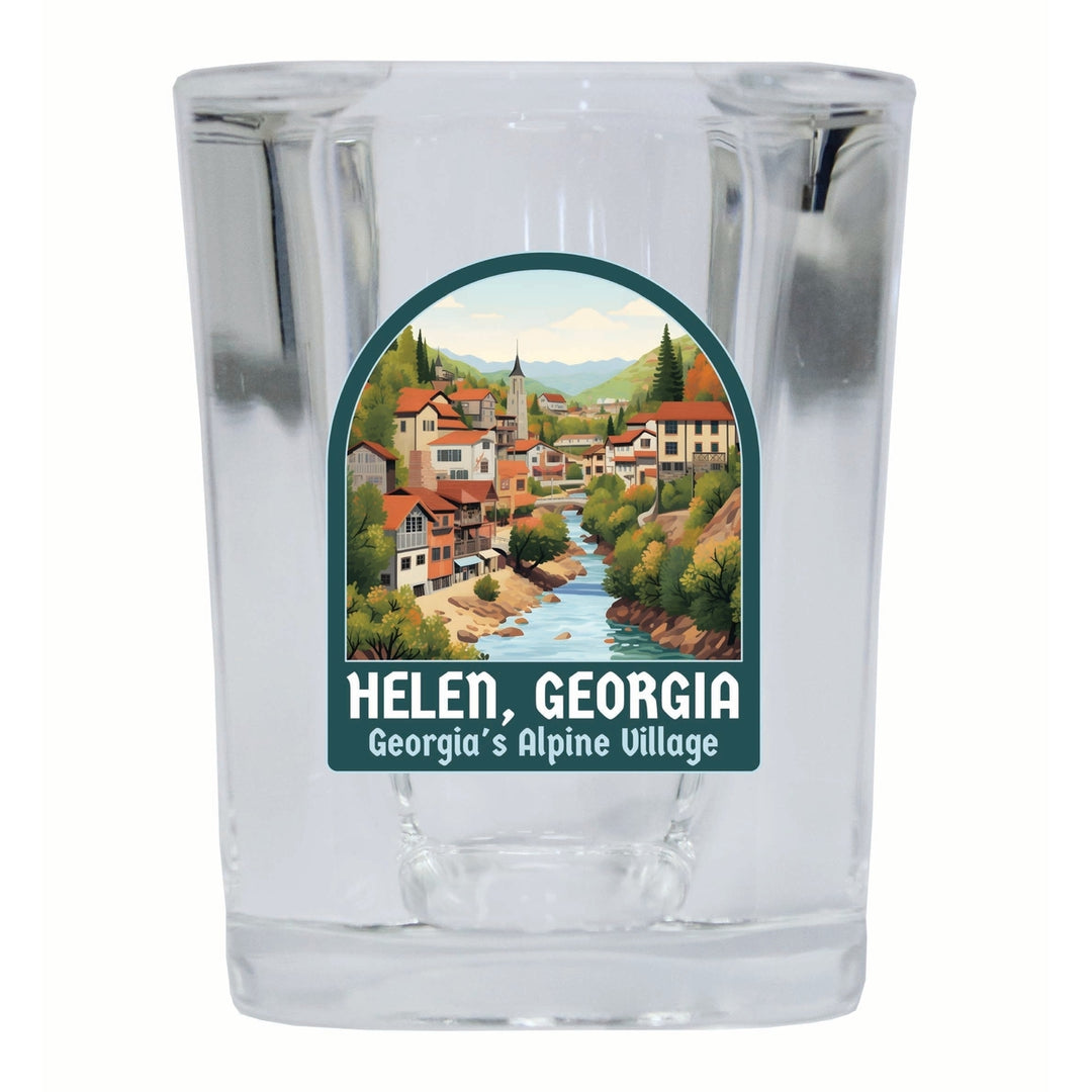 Helen Georgia Alpine Village Design Souvenir 2 Ounce Shot Glass Square Image 3