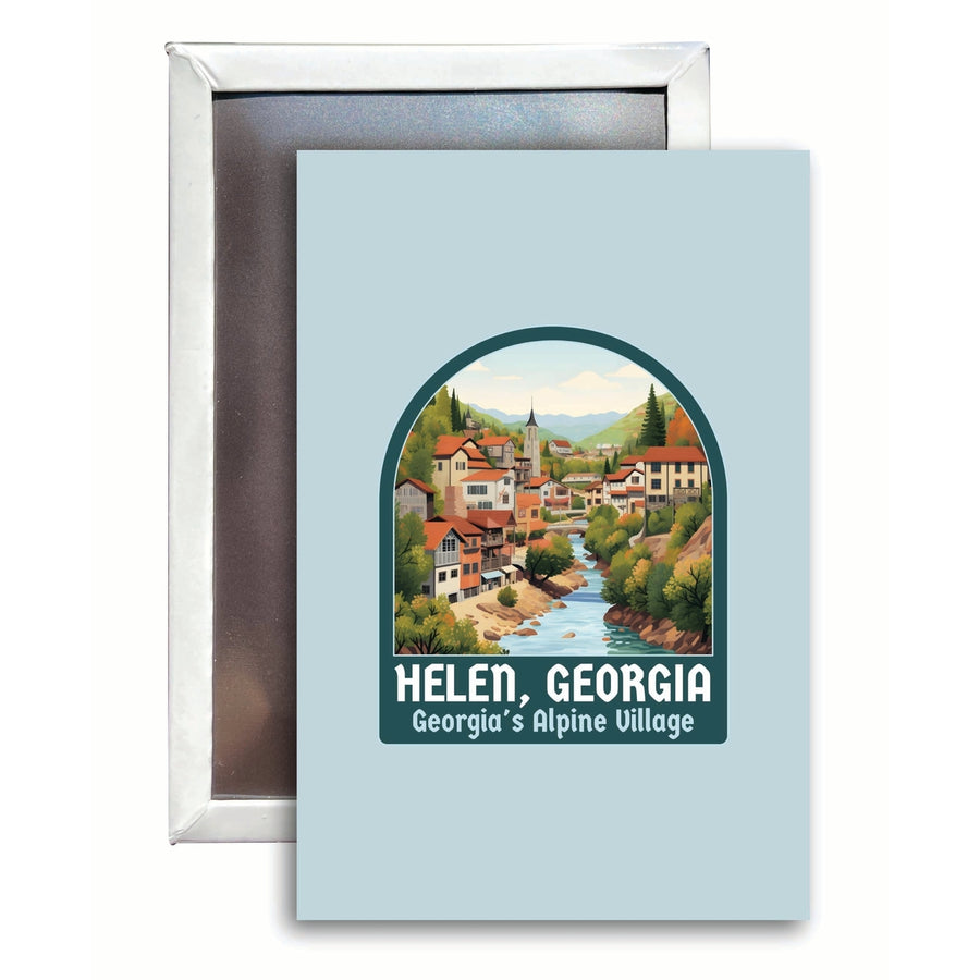 Helen Georgia Alpine Village Design Souvenir 2x3-Inch Fridge Magnet Image 1