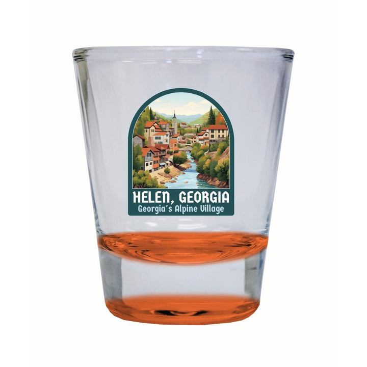 Helen Georgia Alpine Village Design Souvenir 2 Ounce Shot Glass Round Image 4