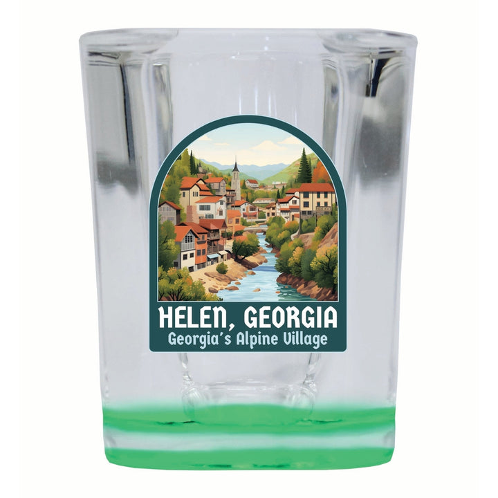 Helen Georgia Alpine Village Design Souvenir 2 Ounce Shot Glass Square Image 4