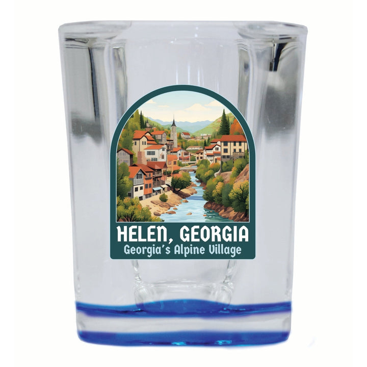 Helen Georgia Alpine Village Design Souvenir 2 Ounce Shot Glass Square Image 4