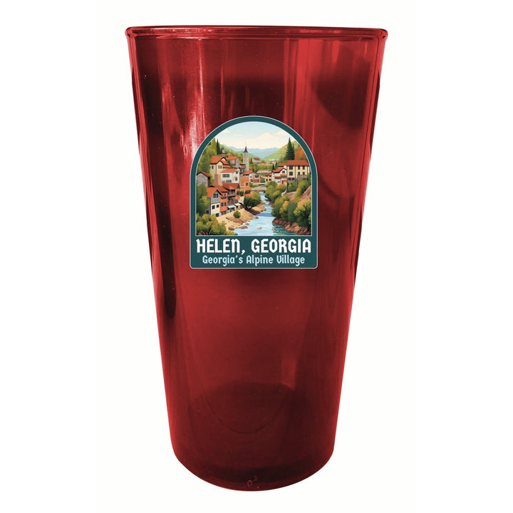 Helen Georgia Alpine Village Design Souvenir Plastic 16 oz pint Image 1