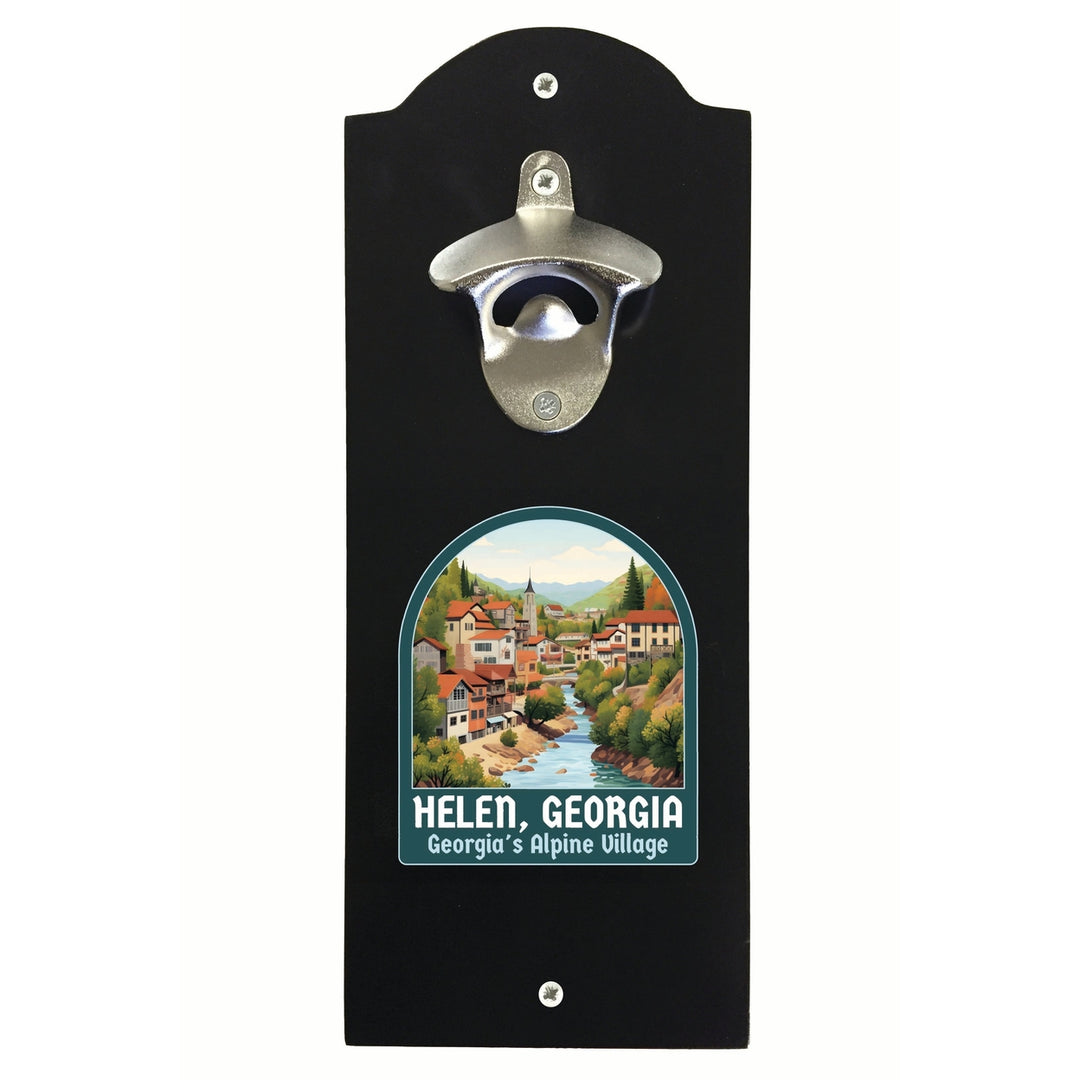 Helen Georgia Alpine Village Design Souvenir Wall mounted bottle opener Image 1