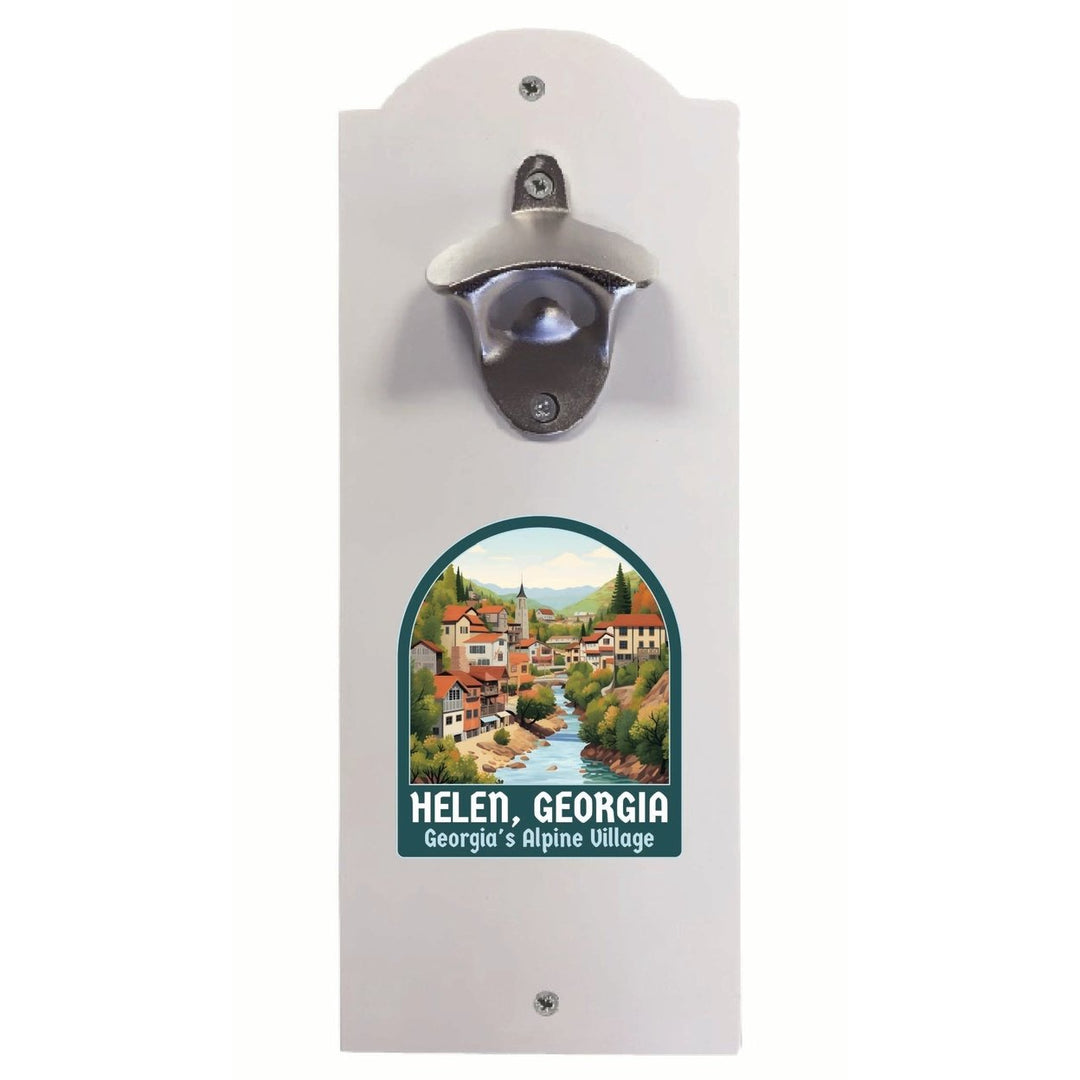 Helen Georgia Alpine Village Design Souvenir Wall mounted bottle opener Image 1