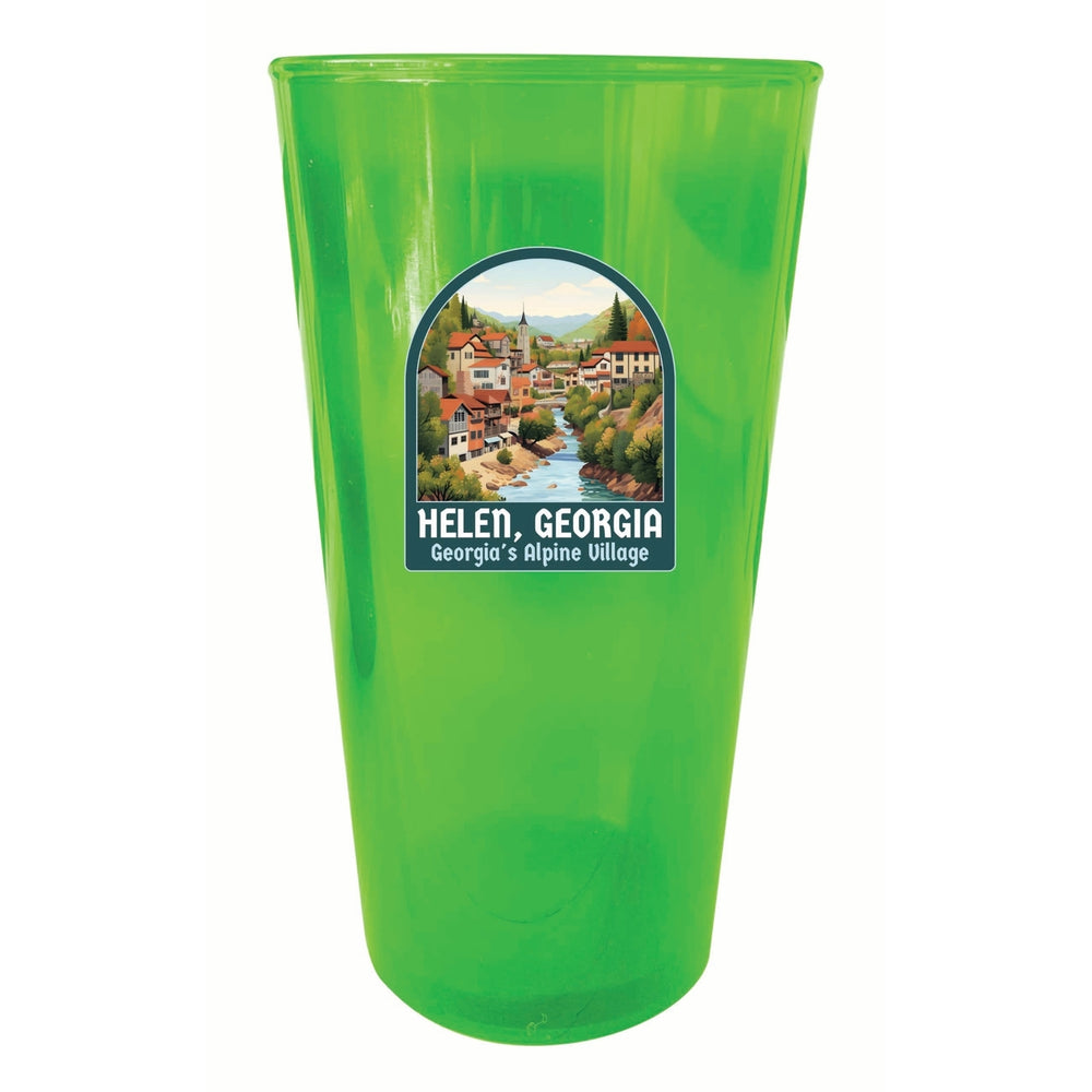 Helen Georgia Alpine Village Design Souvenir Plastic 16 oz pint Image 2