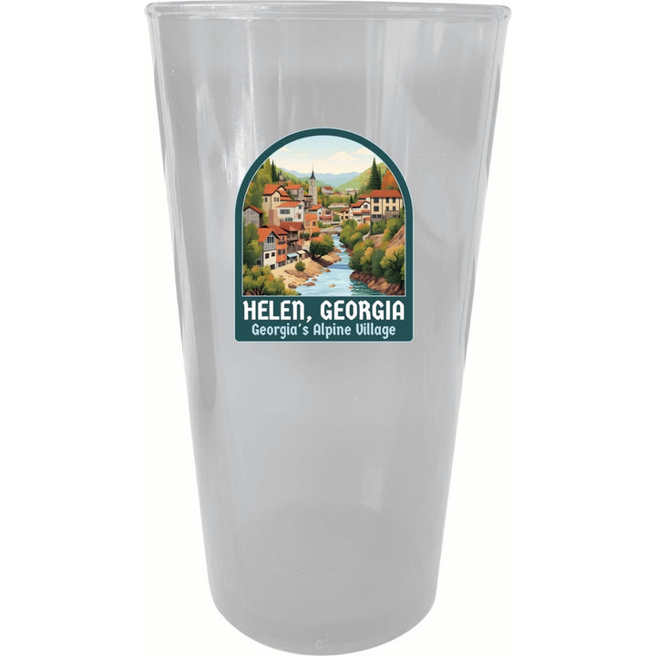 Helen Georgia Alpine Village Design Souvenir Plastic 16 oz pint Image 3