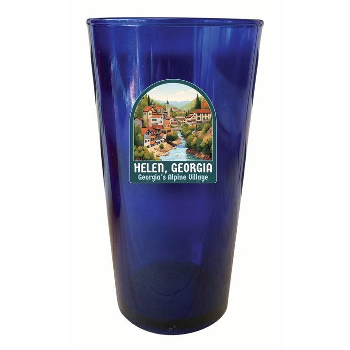 Helen Georgia Alpine Village Design Souvenir Plastic 16 oz pint Image 4