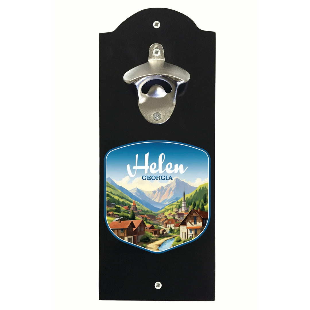 Helen Georgia Town in Mountains Design Souvenir Wall mounted bottle opener Image 1