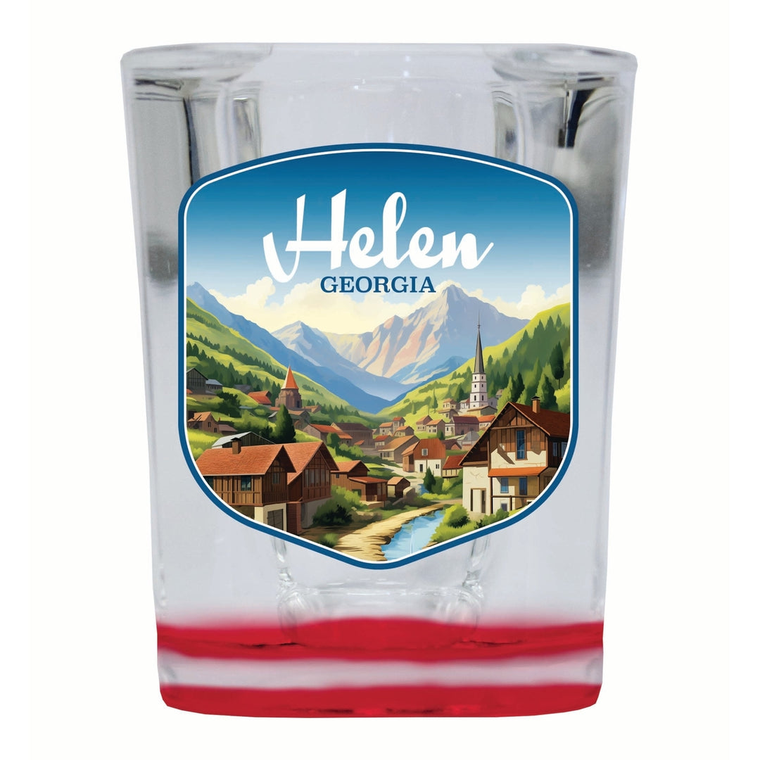 Helen Georgia Town in Mountains Design Souvenir 2 Ounce Shot Glass Square Image 1