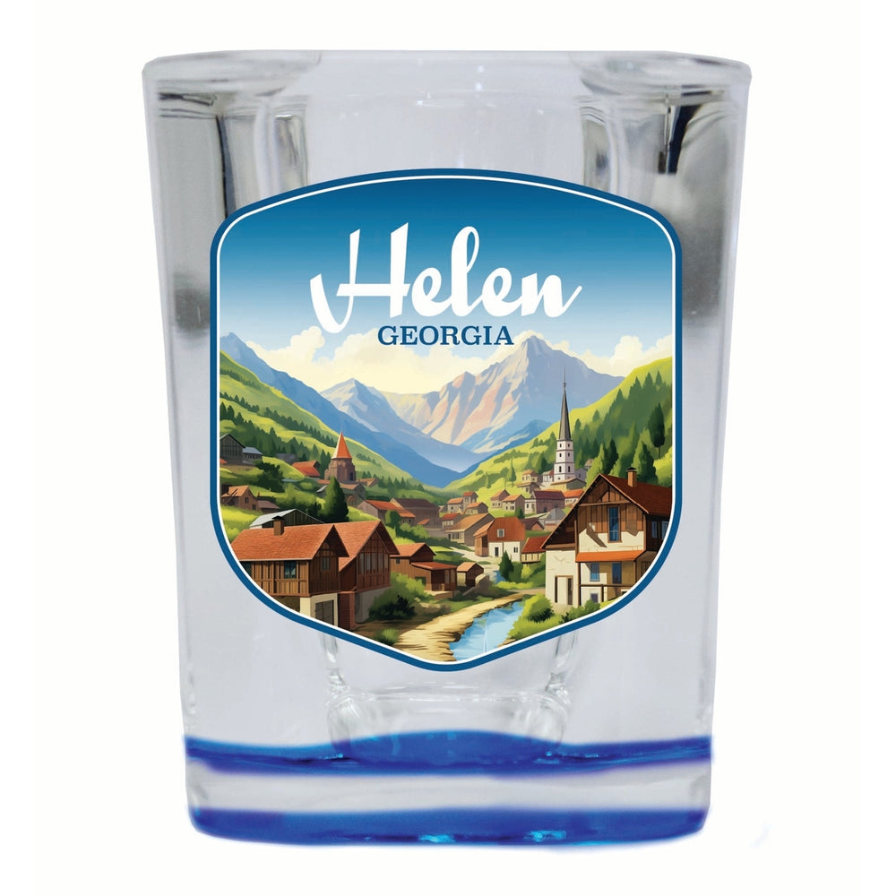 Helen Georgia Town in Mountains Design Souvenir 2 Ounce Shot Glass Square Image 2