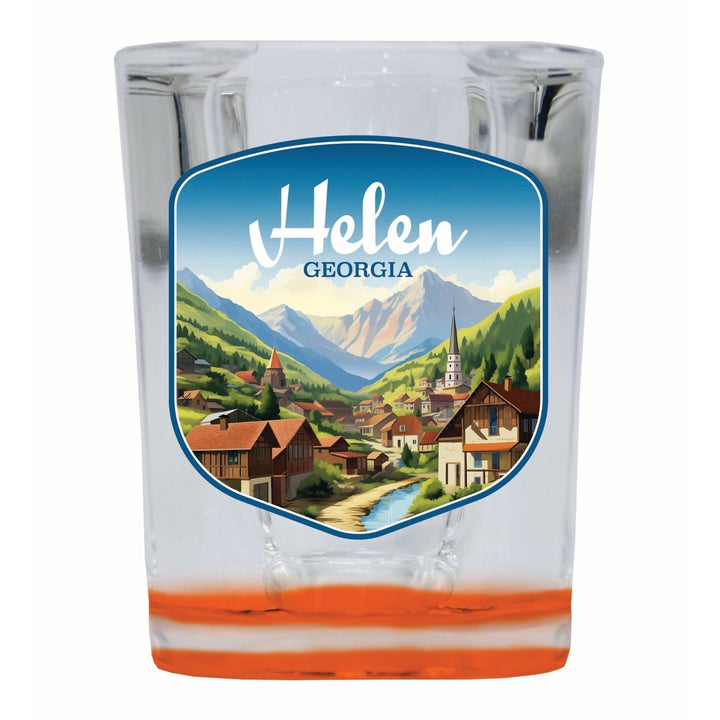 Helen Georgia Town in Mountains Design Souvenir 2 Ounce Shot Glass Square Image 1