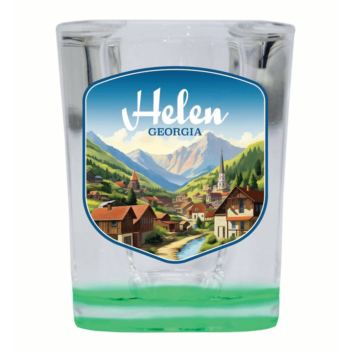 Helen Georgia Town in Mountains Design Souvenir 2 Ounce Shot Glass Square Image 1