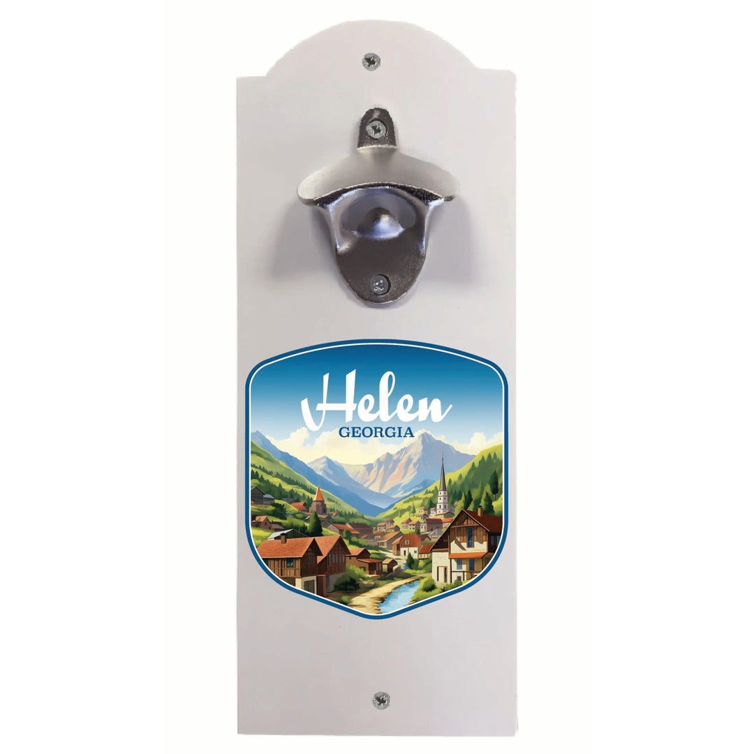 Helen Georgia Town in Mountains Design Souvenir Wall mounted bottle opener Image 2