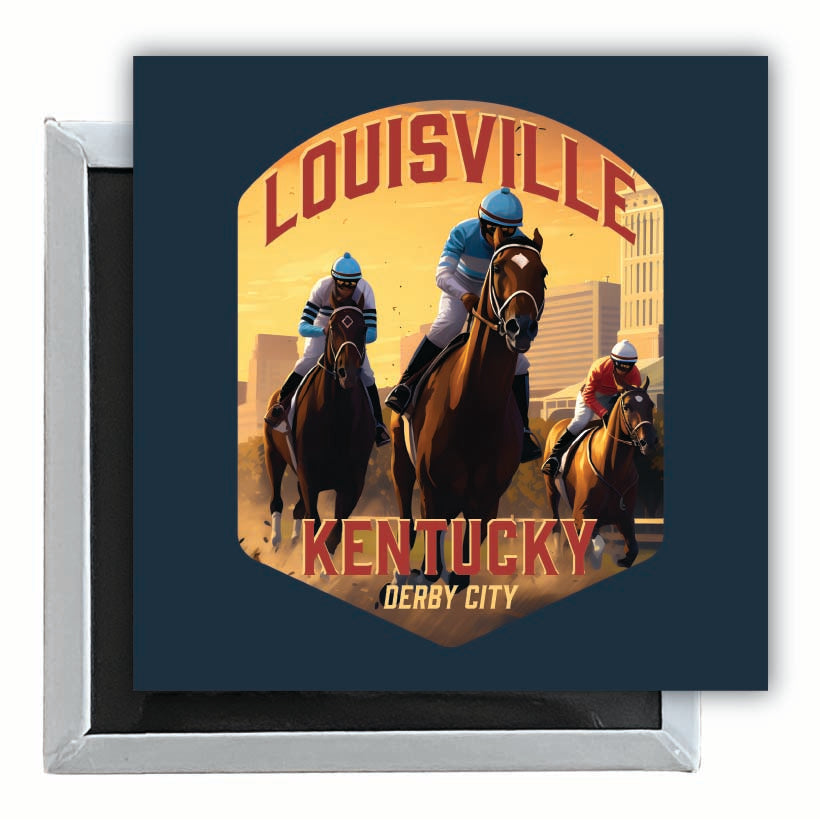 Louisville Kentucky Derby City Design Souvenir 2.5 x 2.5-Inch Fridge Magnet Image 1