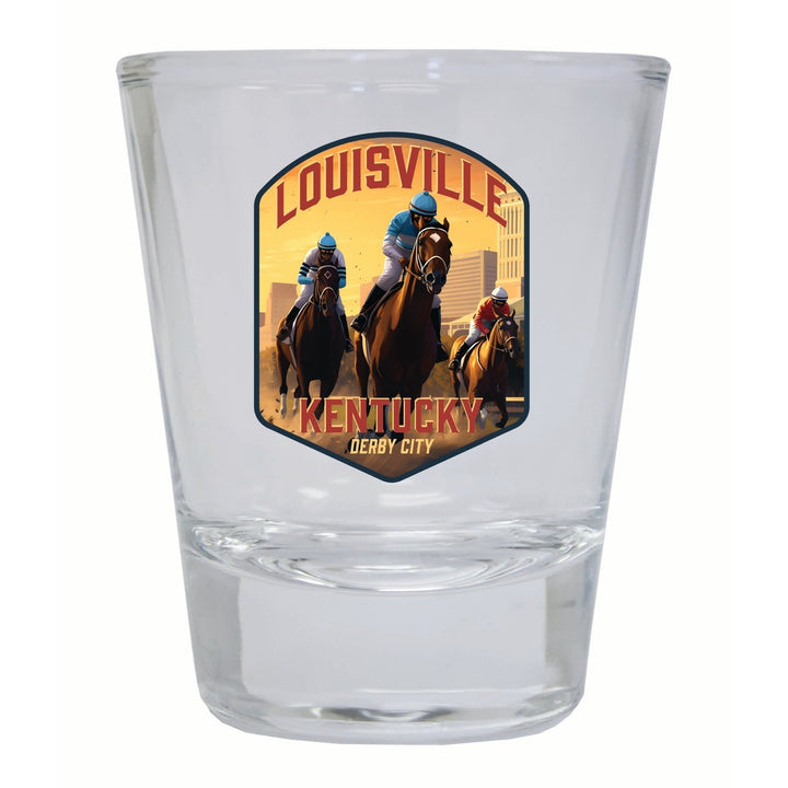 Louisville Kentucky Derby City Design Souvenir 2 Ounce Shot Glass Round Image 1