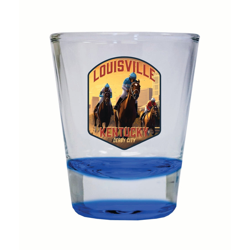 Louisville Kentucky Derby City Design Souvenir 2 Ounce Shot Glass Round Image 2