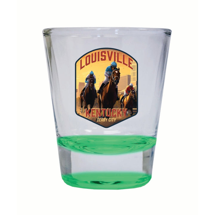 Louisville Kentucky Derby City Design Souvenir 2 Ounce Shot Glass Round Image 3