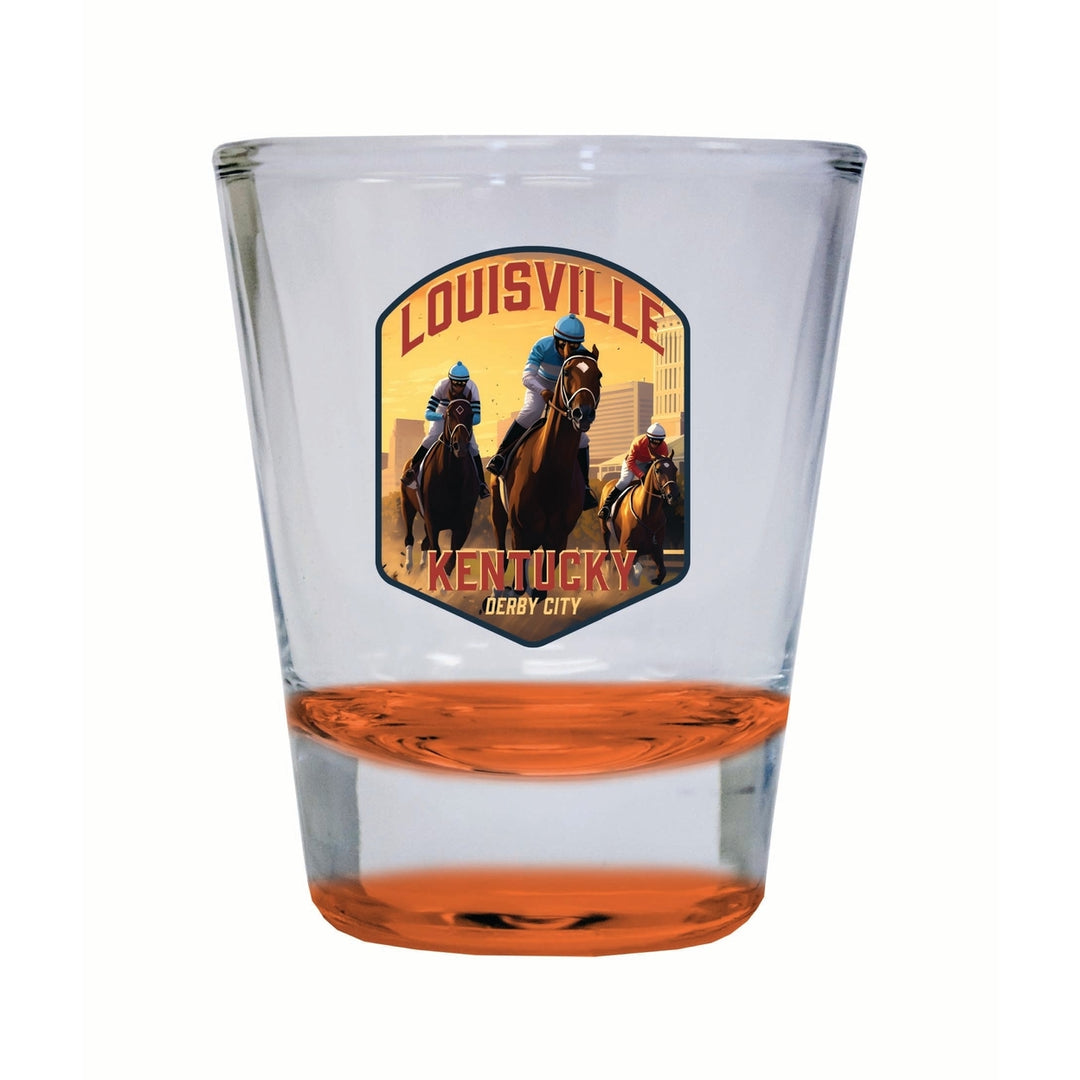 Louisville Kentucky Derby City Design Souvenir 2 Ounce Shot Glass Round Image 4