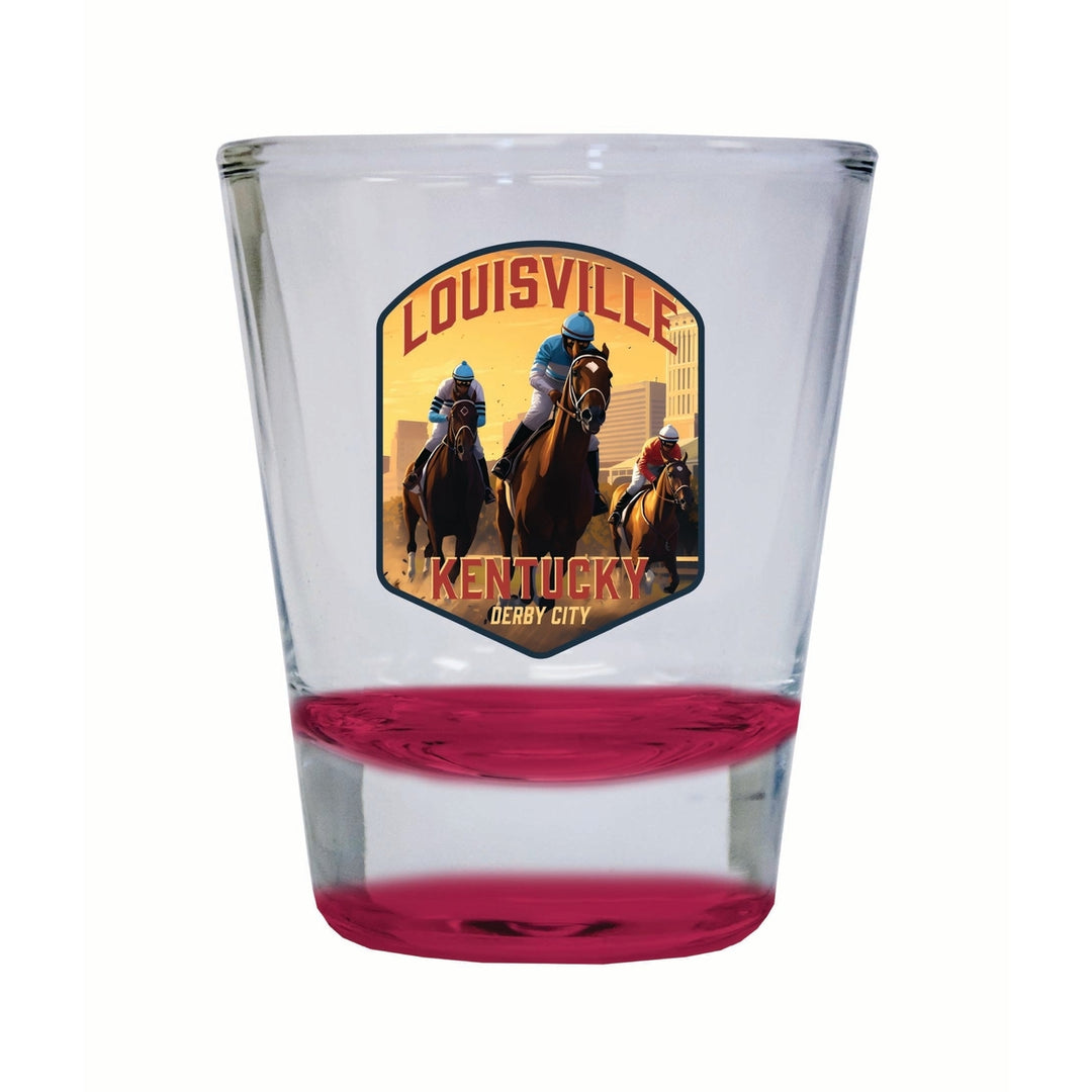 Louisville Kentucky Derby City Design Souvenir 2 Ounce Shot Glass Round Image 4