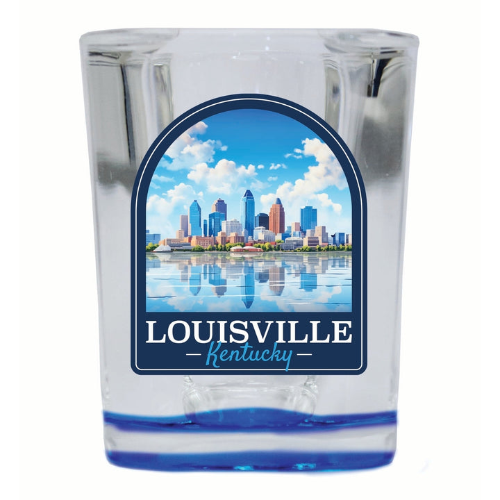 Louisville Kentucky Daytime Cityscape Design Souvenir 2 Ounce Shot Glass Square Image 1