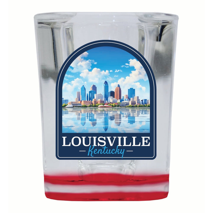 Louisville Kentucky Daytime Cityscape Design Souvenir 2 Ounce Shot Glass Square Image 3