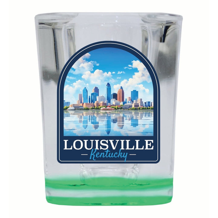 Louisville Kentucky Daytime Cityscape Design Souvenir 2 Ounce Shot Glass Square Image 4