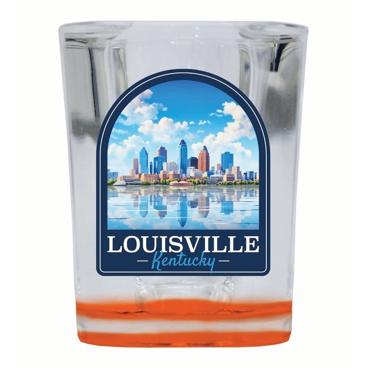 Louisville Kentucky Daytime Cityscape Design Souvenir 2 Ounce Shot Glass Square Image 1