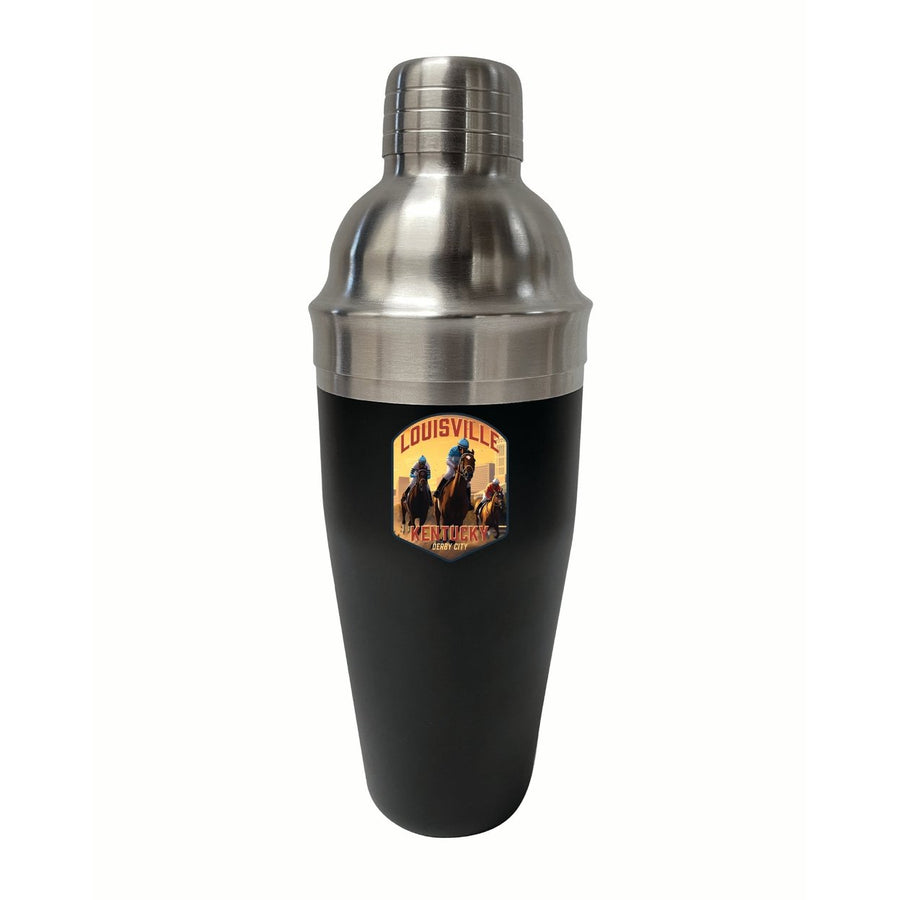 Louisville Kentucky Derby City Design Souvenir 24 oz Stainless Steel Cocktail Shaker Black Image 1