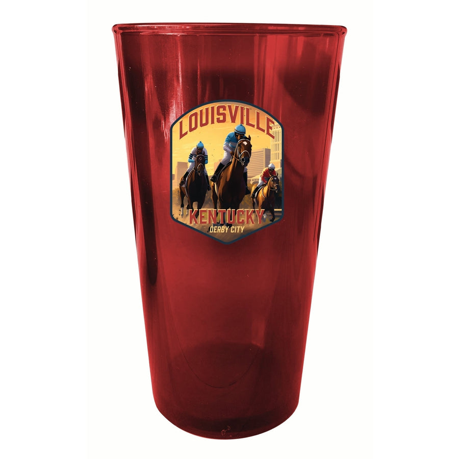 Louisville Kentucky Derby City Design Souvenir Plastic 16 oz pint Image 1