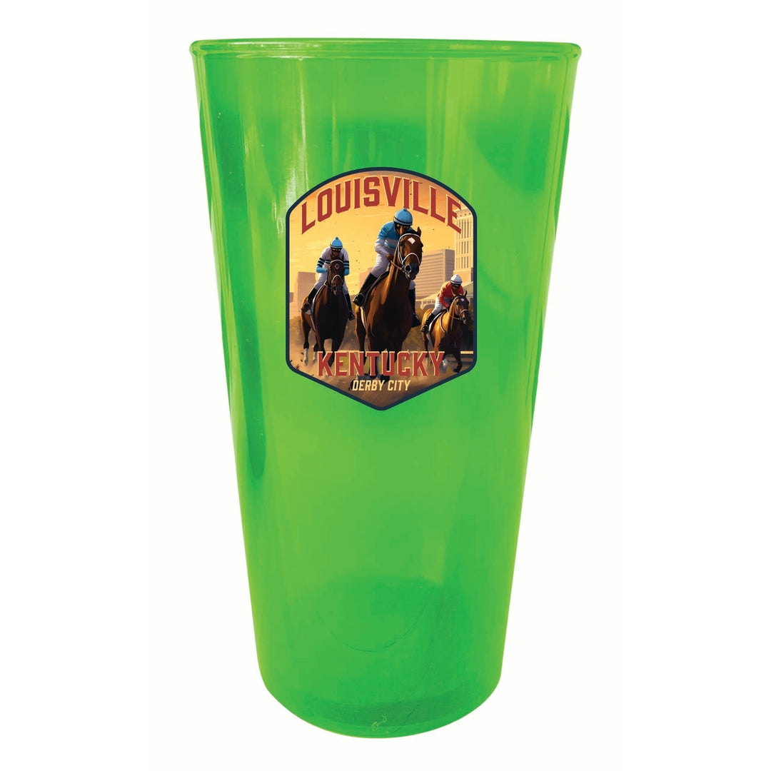 Louisville Kentucky Derby City Design Souvenir Plastic 16 oz pint Image 2