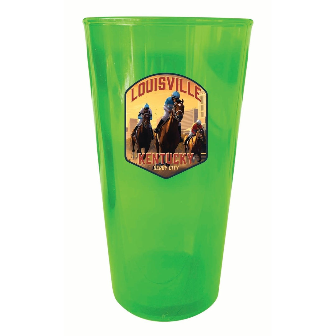 Louisville Kentucky Derby City Design Souvenir Plastic 16 oz pint Image 1