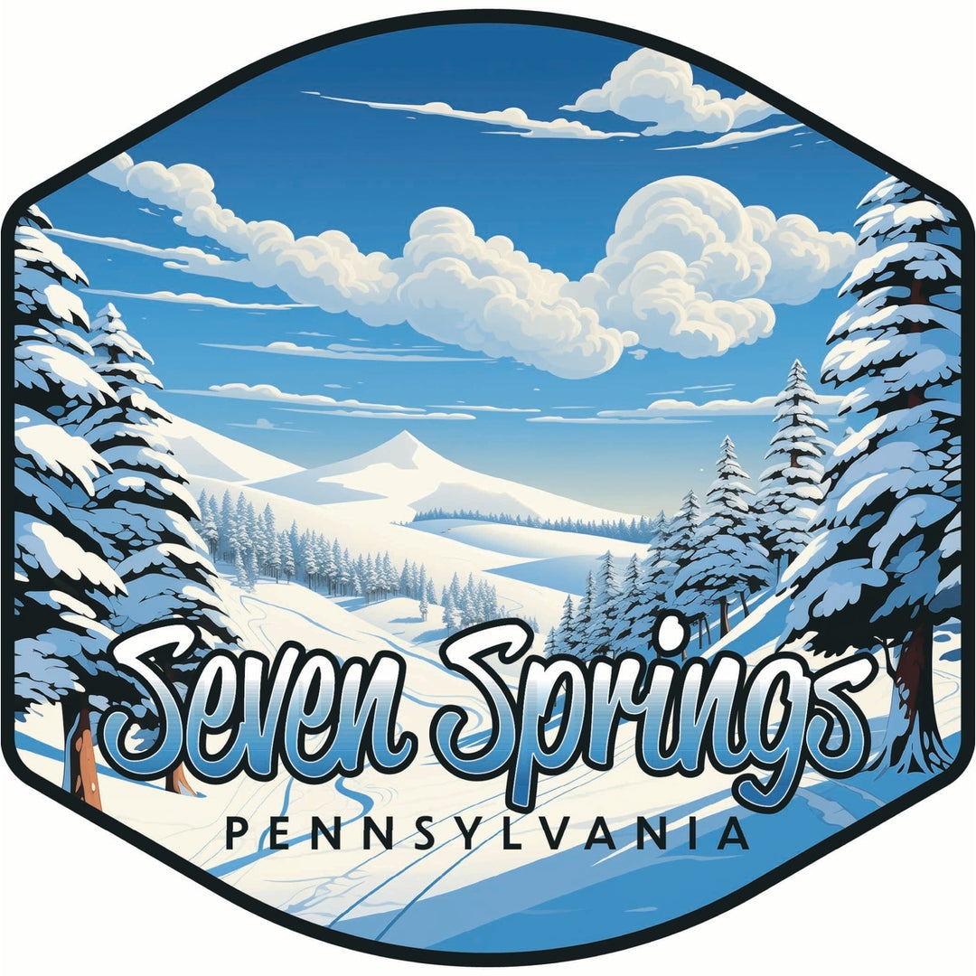 Seven Springs Pennsylvania Ski Slopes Design Souvenir Die Cut Flat Magnet Image 1