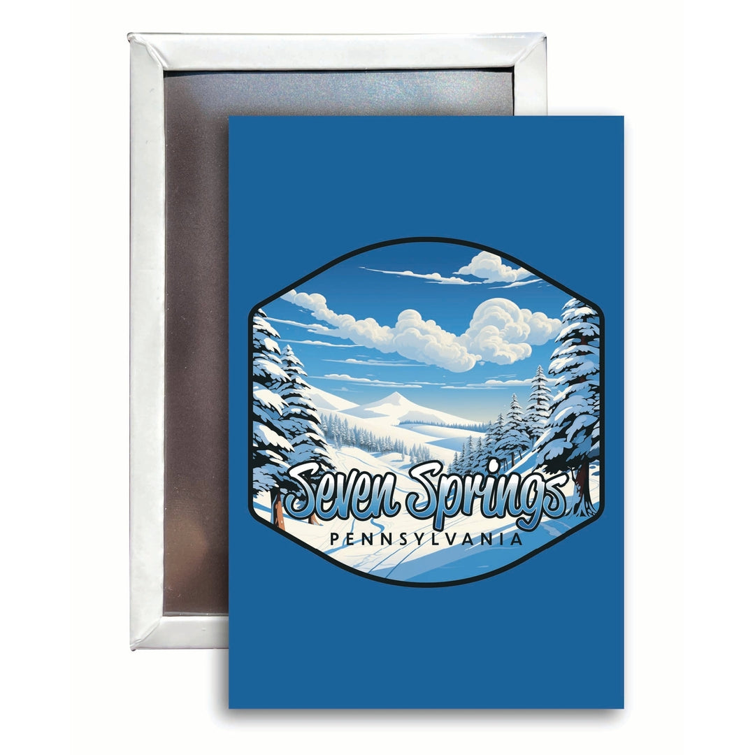 Seven Springs Pennsylvania Ski Slopes Design Souvenir 2x3-Inch Fridge Magnet Image 1