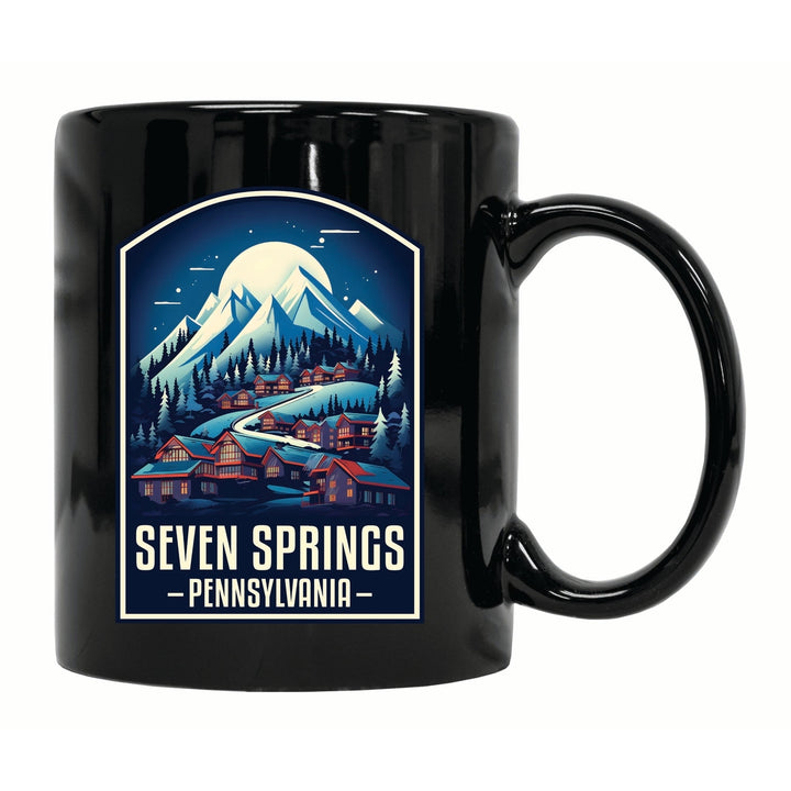 Seven Springs Pennsylvania Snowy Village Design Souvenir 12 oz Ceramic Coffee Mug Image 1